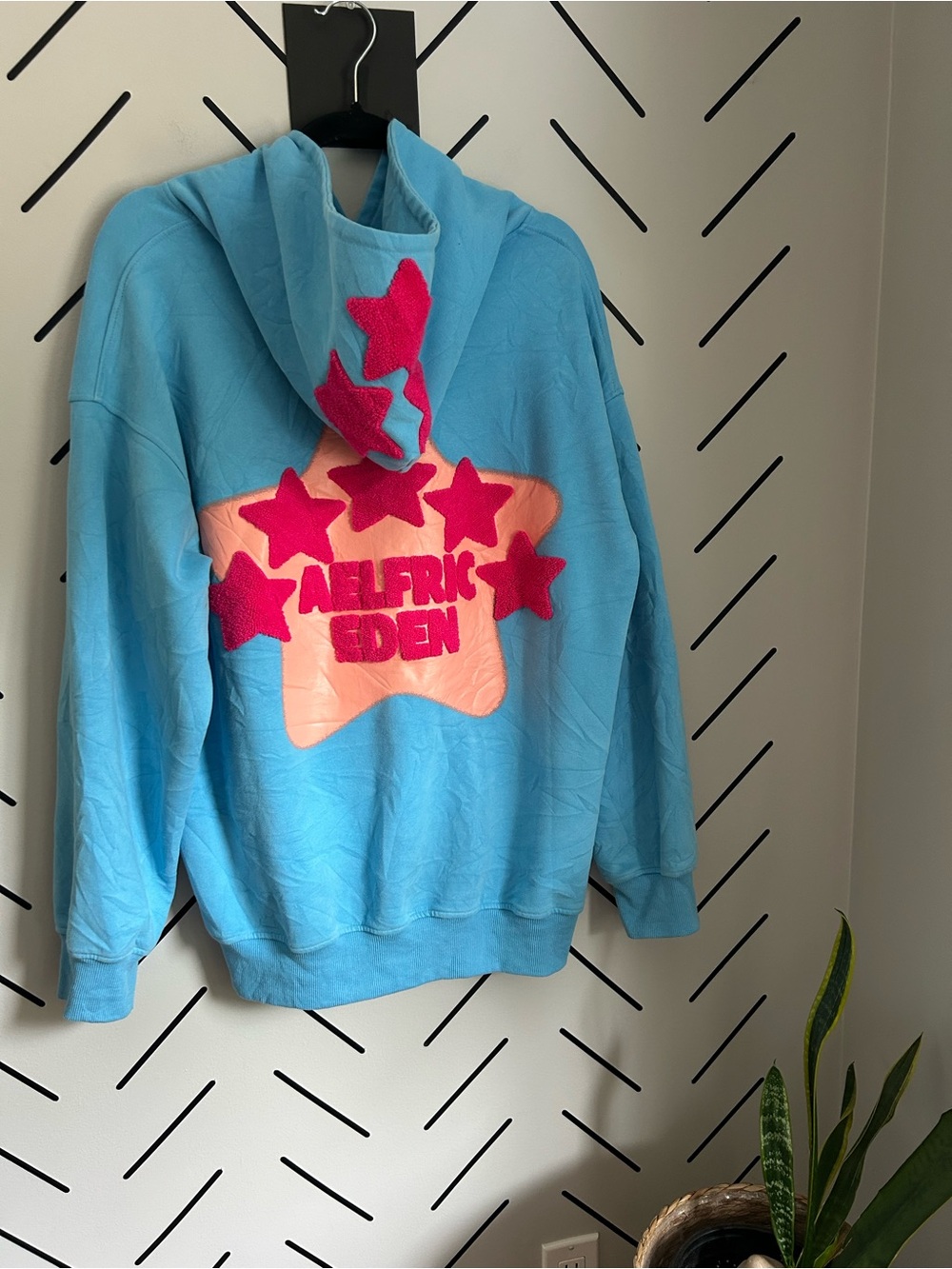 Aelfric Eden Womens Graphic Hoodies Pink Star Print Hoodie Unisex Oversized